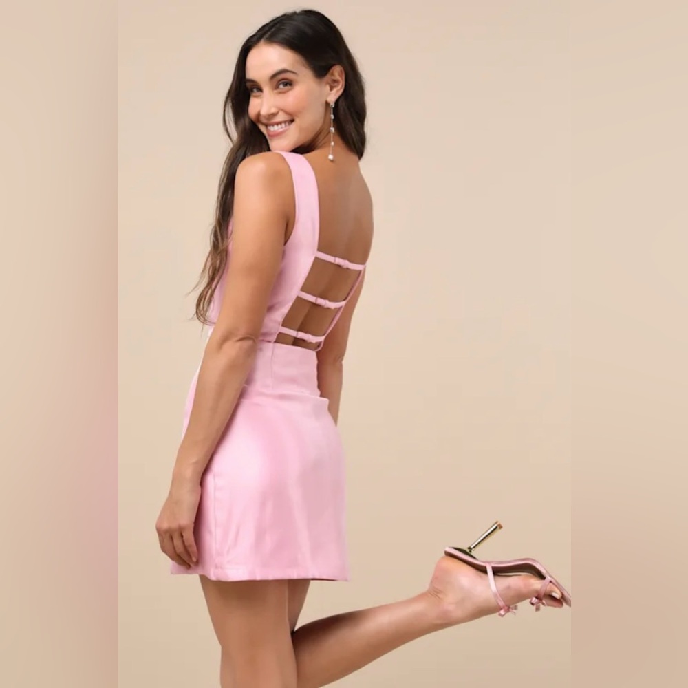 Sophisticated Selection Pink Sleeveless Backless Mini Dress M NWT - Picture 2 of 6